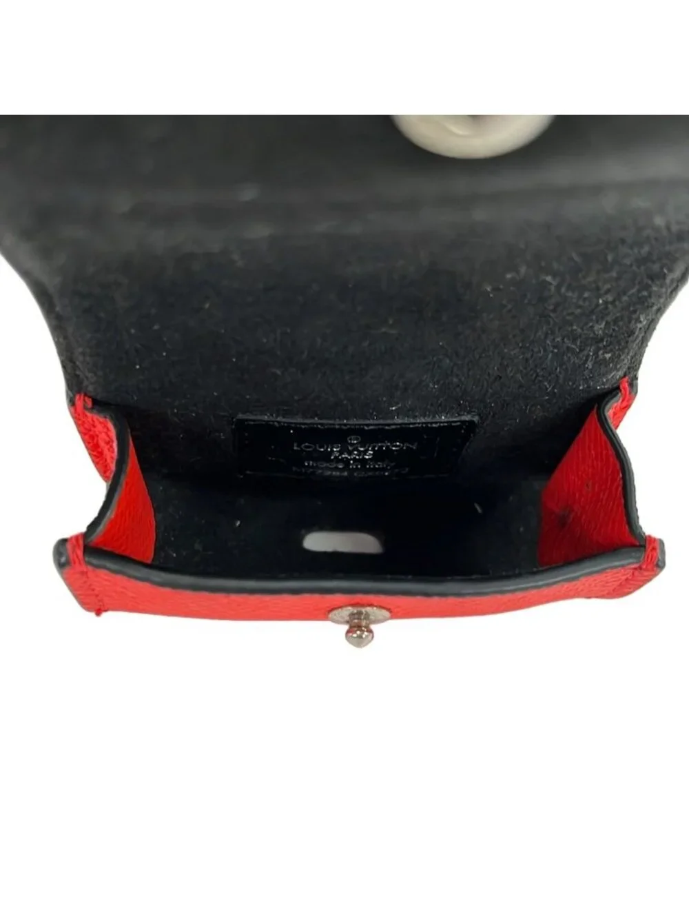 Louis Vuitton Pouch Taigarama Earphones Rouge Leather Cowhide